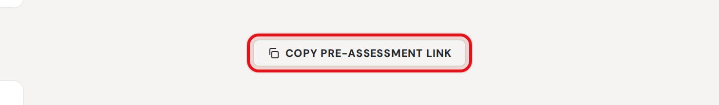 Copy pre-assessment link button on the portal home