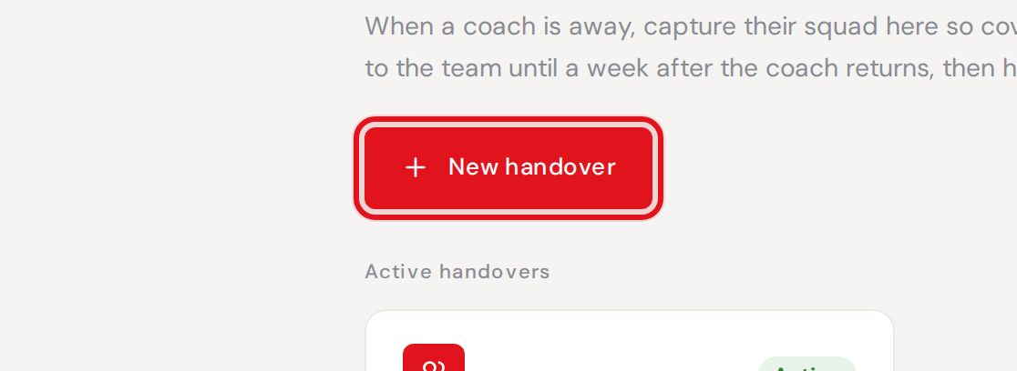 New handover button