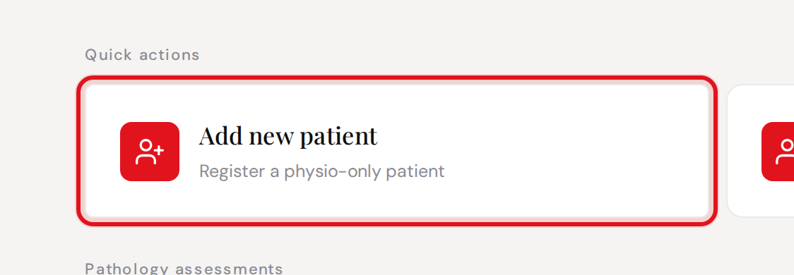 Add new physio patient tile